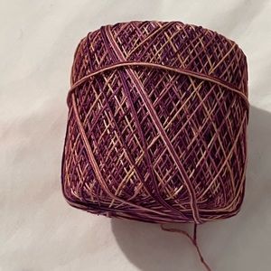 VTG J&P Coats Knit-Cro-Sheen PURPLE/ GOLD MIX 175 yd USA.